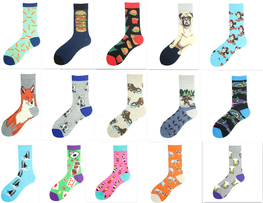 Fashion Printed Cotton Socks For Lovers