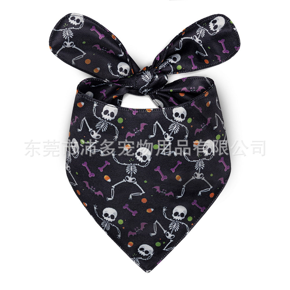 Pet Triangle Halloween Dog Saliva Towel Double Layer