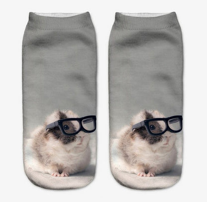 Cute Cat Pattern Digital Printing Socks