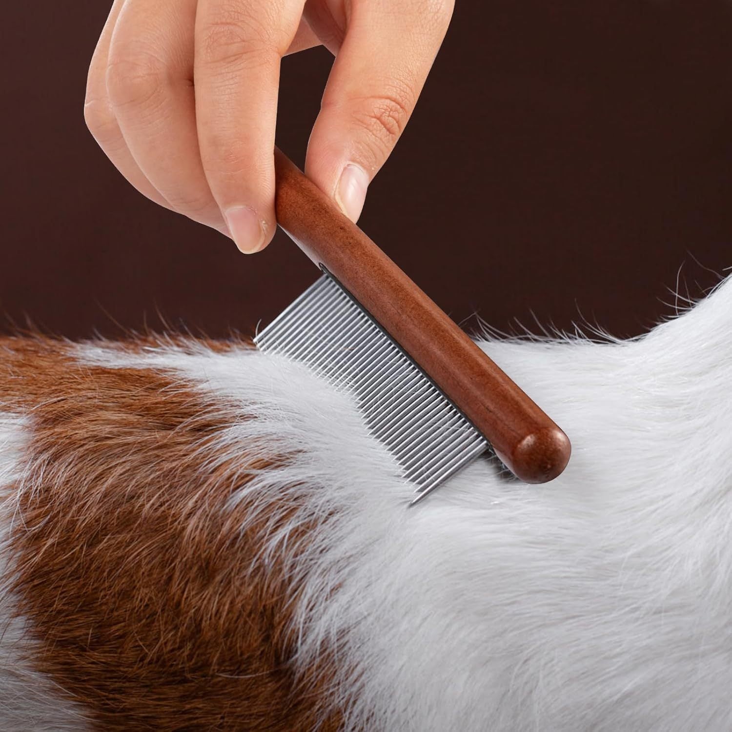 Wooden Handle Pet Comb Grooming Tool For Long And Short Haired Dog Cat And Other Pets