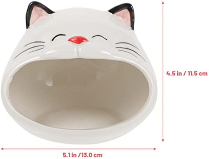 Cat Shape Hamster House Hamster Ceramic Nest Hamster Bath House Small Animal Habitat Critter Bath House Ceramic Pet House Cooling Gerbil House Ceramics Hamster Cage