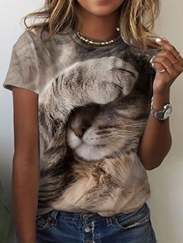 Fashion Cat Printing Women&