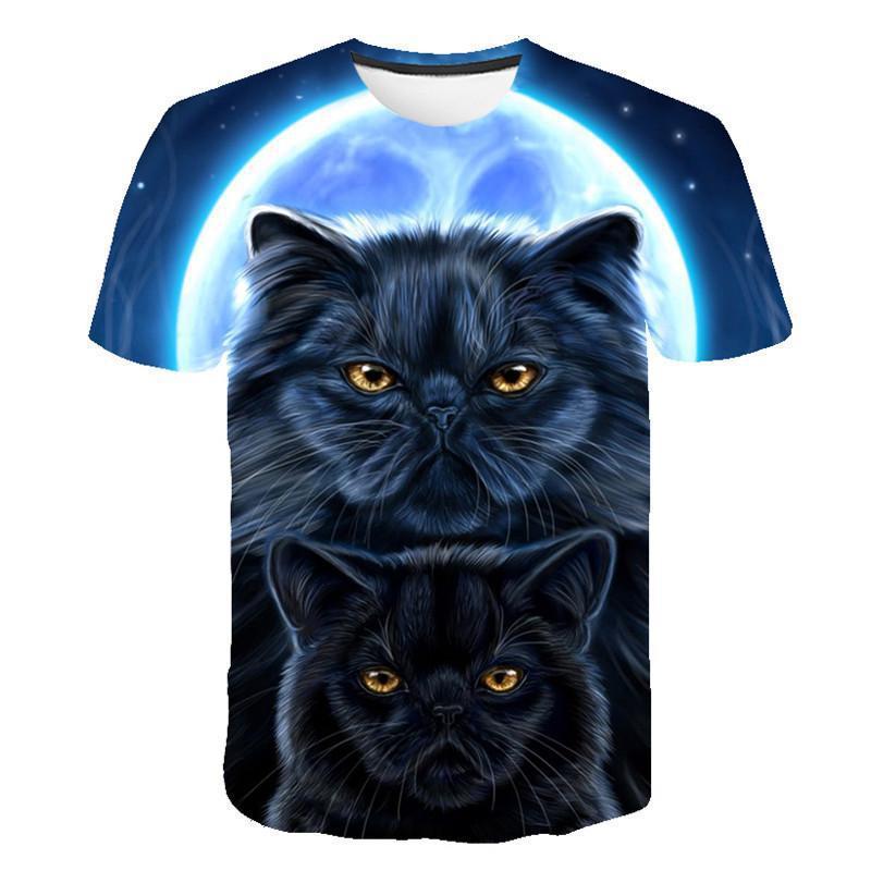 Men 3D Cat Wall Print Casual Harajuku Women T-Shirt Summer Short Sleeve O-neck Quality Tee Boys Clothes Top Female T Shirt