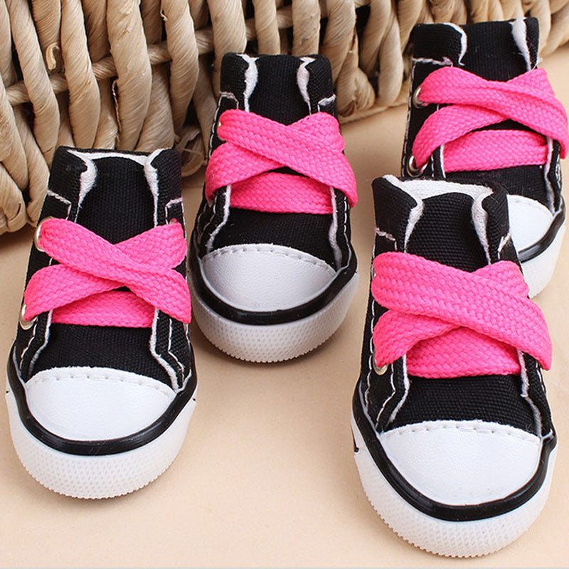 Canvas Candy Color Teddy Small Dog Pet Shoes