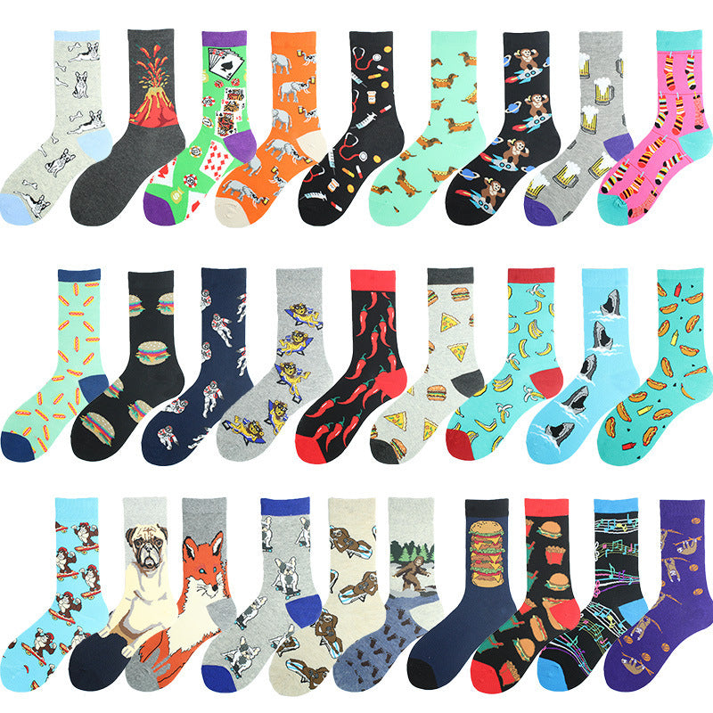 Fashion Printed Cotton Socks For Lovers