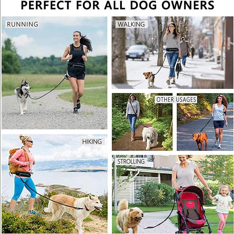 Running Pet Suit Reflective Waist Bag Dog Rope