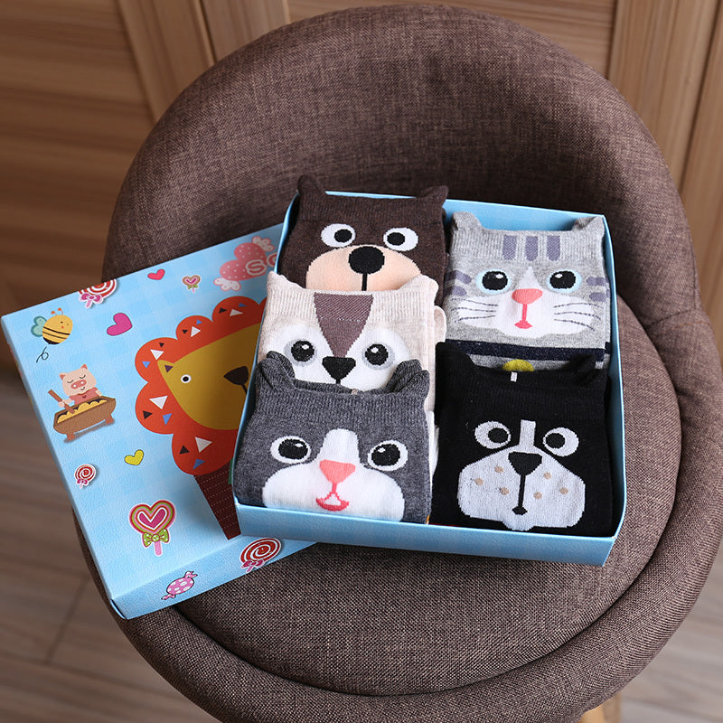 Cute Cartoon Three-dimensional Pure Cotton Mid Tube Christmas Couple Socks