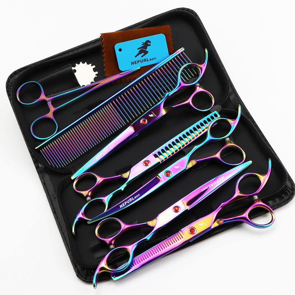 Electroplating Color 5 Pack Pet Grooming Scissors