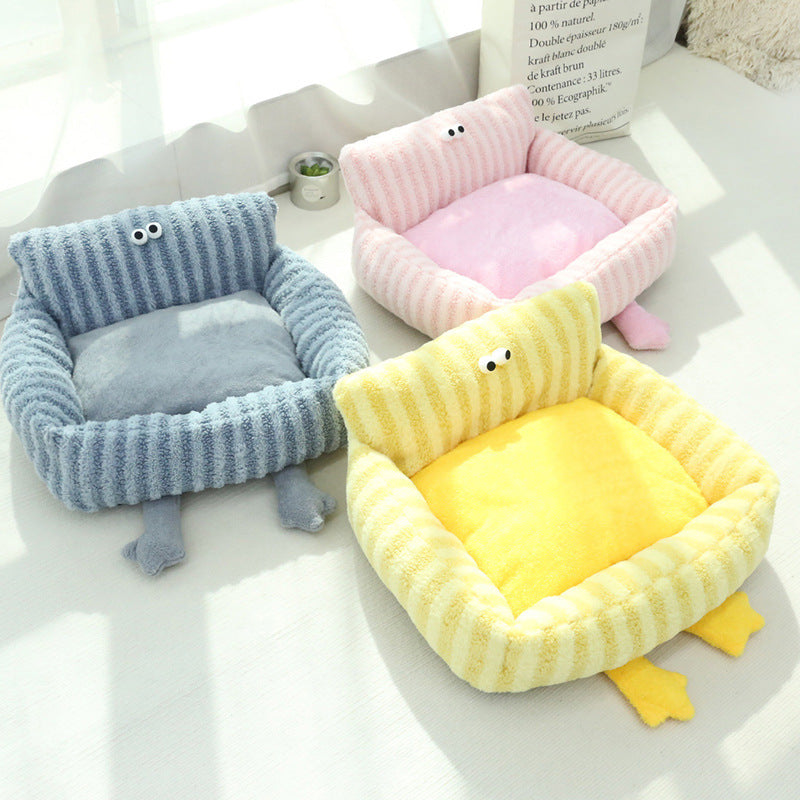 Autumn And Winter Pet Bed Big Eye Series Detachable