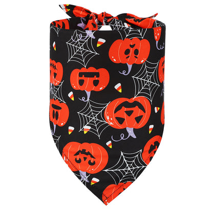 Pet Halloween Triangular Binder Dog Cat Skull Decoration Bib