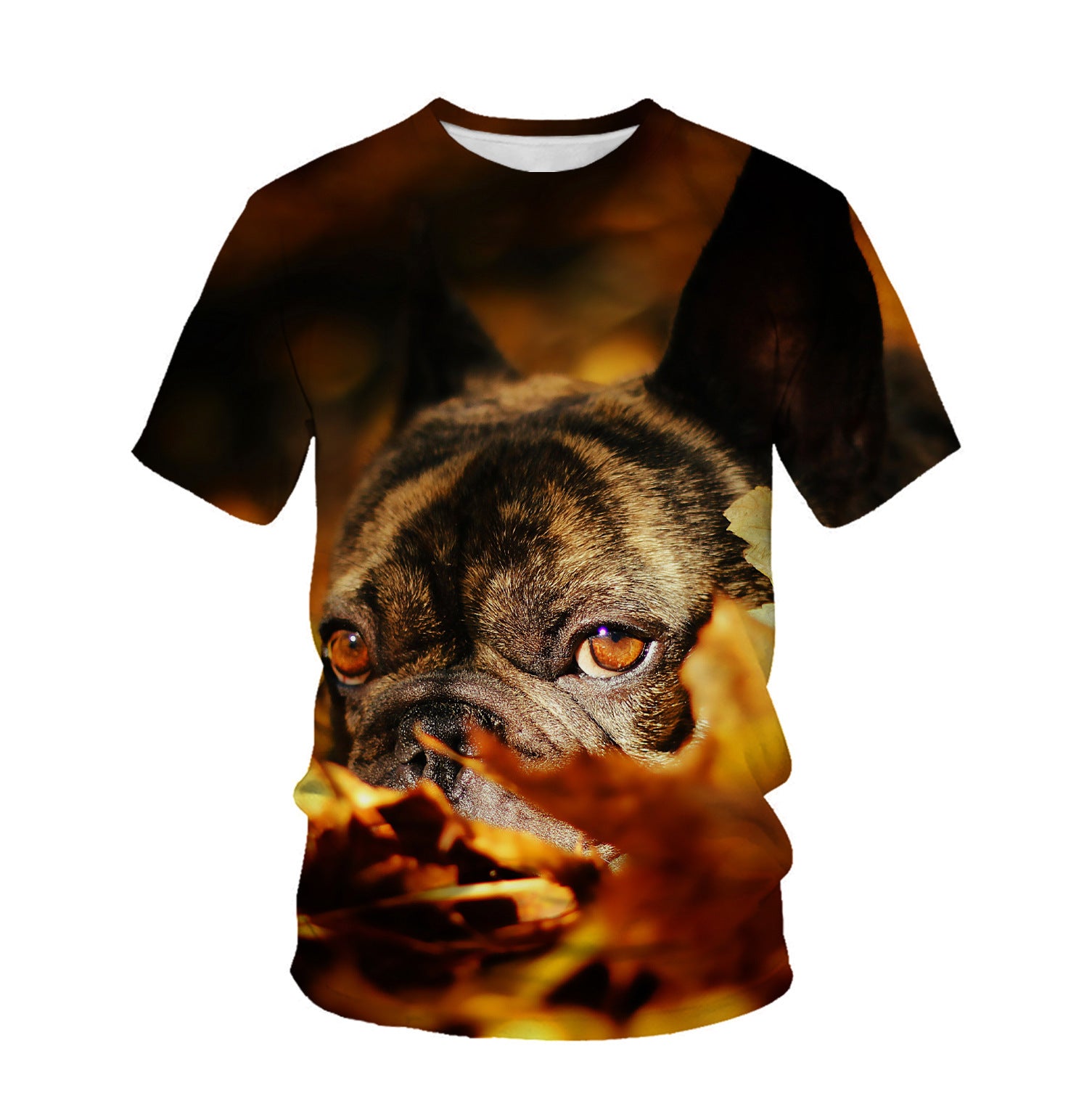 Cute pet dog men and women round neck T-shirt 3D digital printing