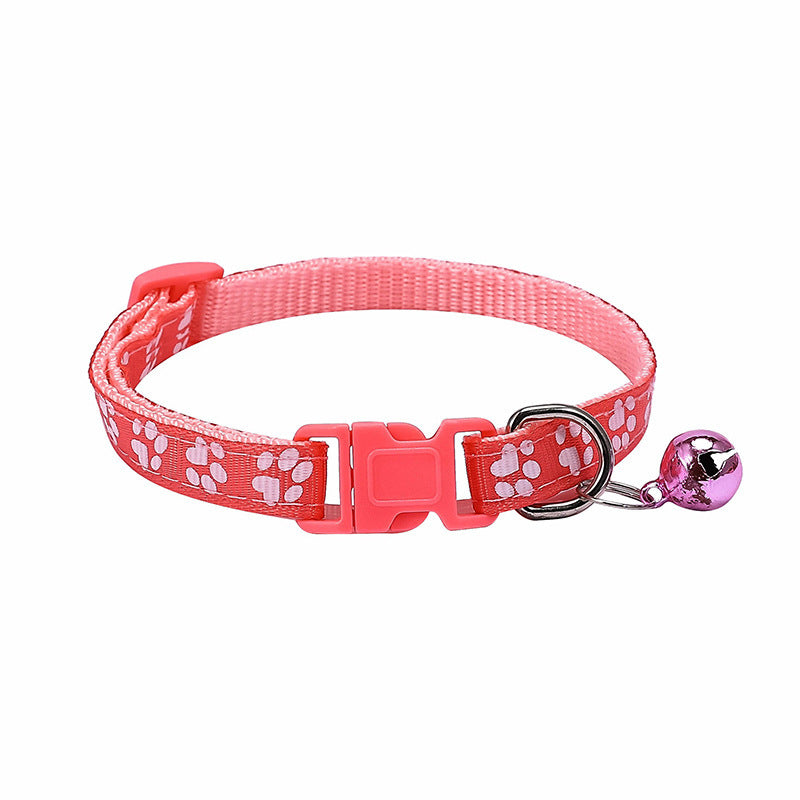 Dog Footprint Printing Applique Bell Collar