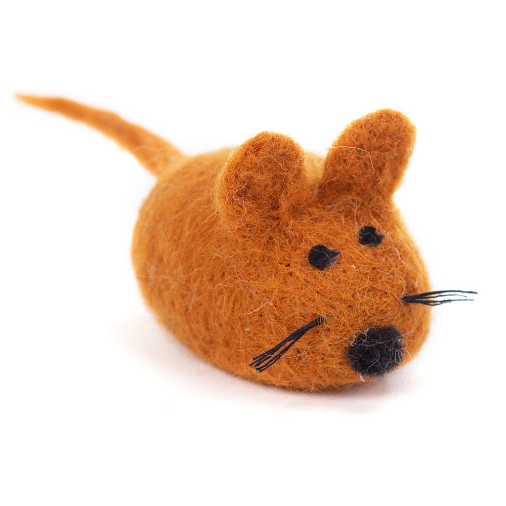 Cat Toy Felt  Wool Cartoon Mouse Tease Toy