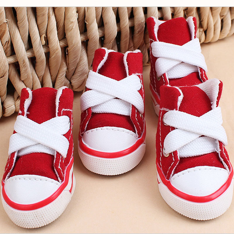 Canvas Candy Color Teddy Small Dog Pet Shoes