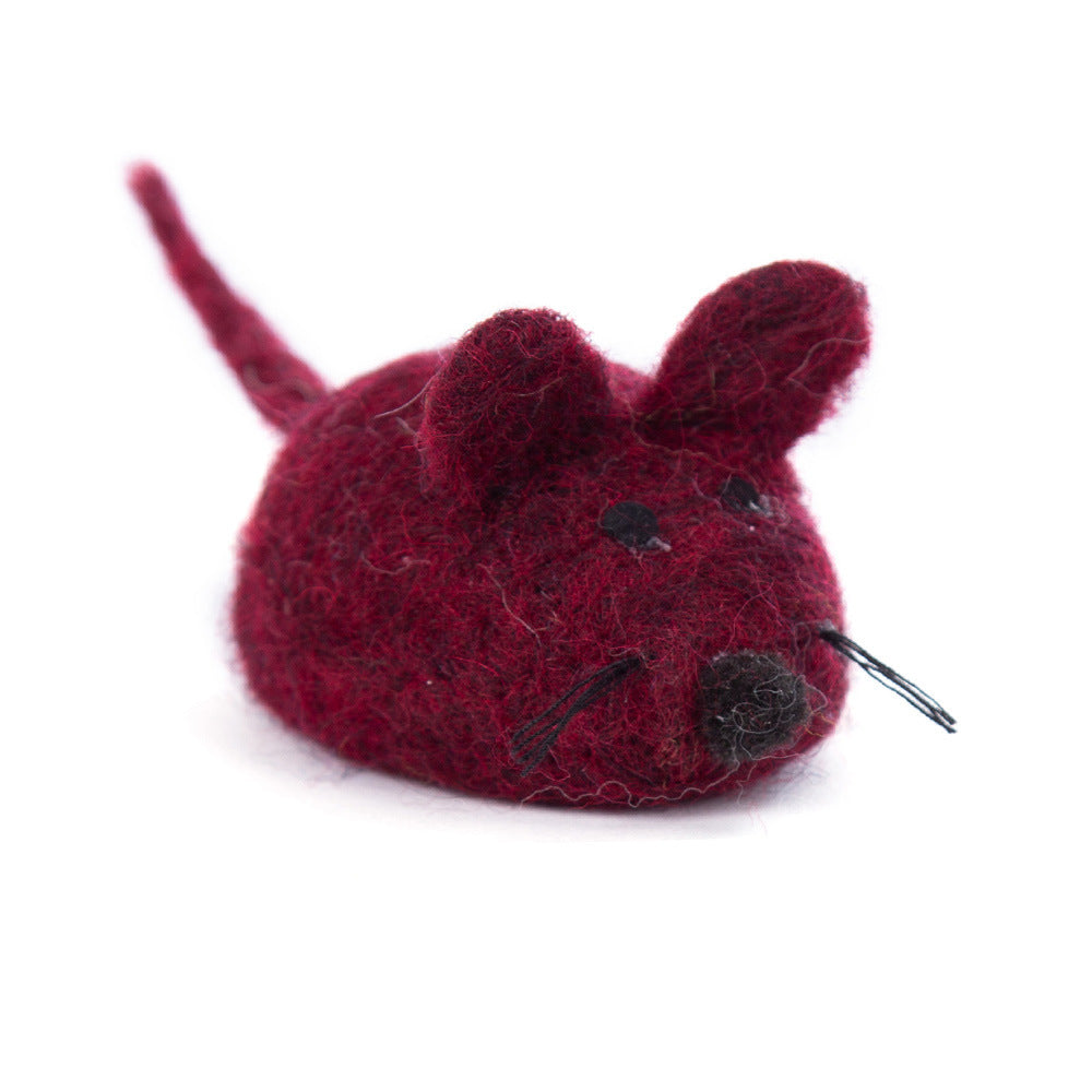 Cat Toy Felt  Wool Cartoon Mouse Tease Toy