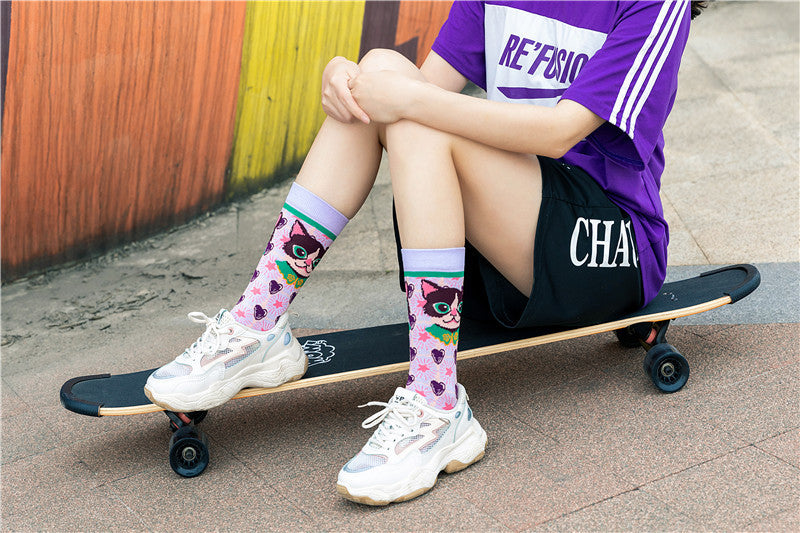 Cute Cartoon Wholesale Stockings Ins Trendy Skateboard Socks