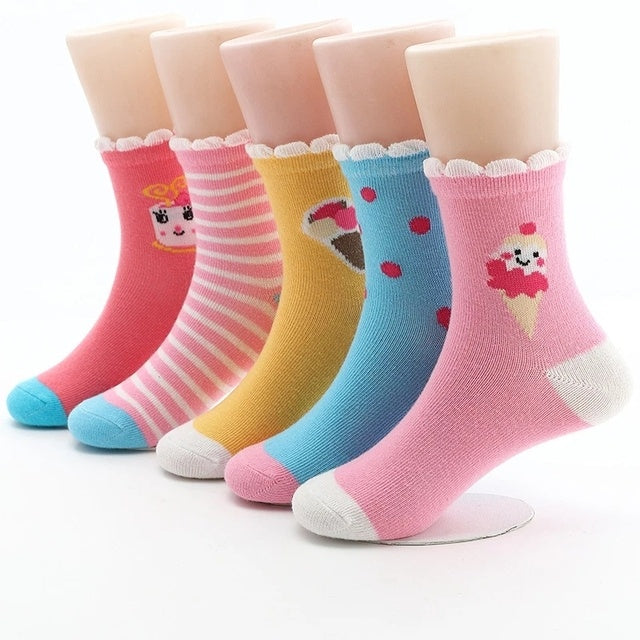 5pairs Lot Spring Socks Cotton Soc