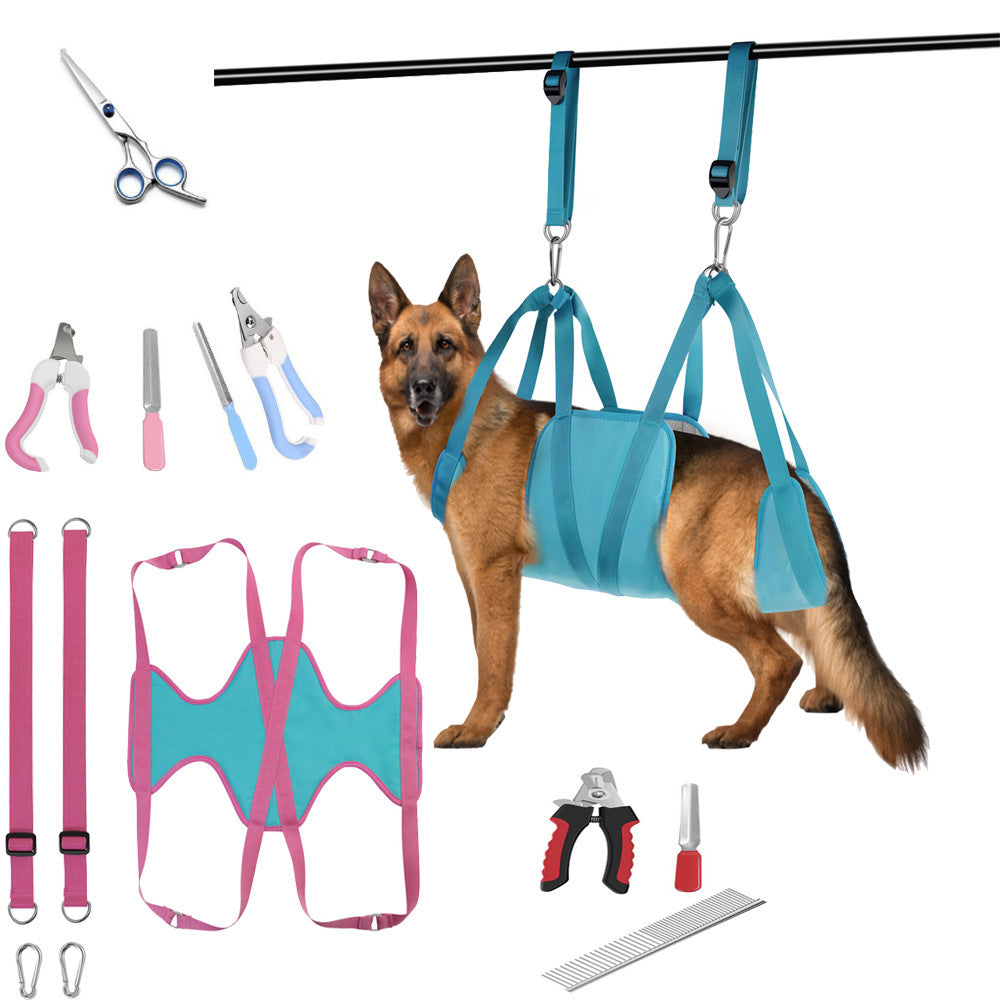 Pet Grooming Hammock For Cats &amp; Dogs Hanging Harness Pet Supplies Kit With Nail Clippers Trimmer