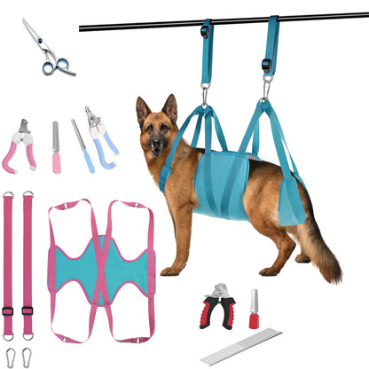 Pet Grooming Hammock For Cats &amp; Dogs Hanging Harness Pet Supplies Kit With Nail Clippers Trimmer