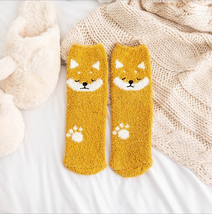 Cute Cartoon Animal Thickened Warm Women&