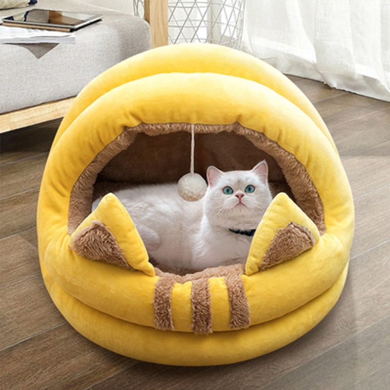 Cat Nest Bed Semi-Enclosed Cat Nest House  Cool Summer Haven