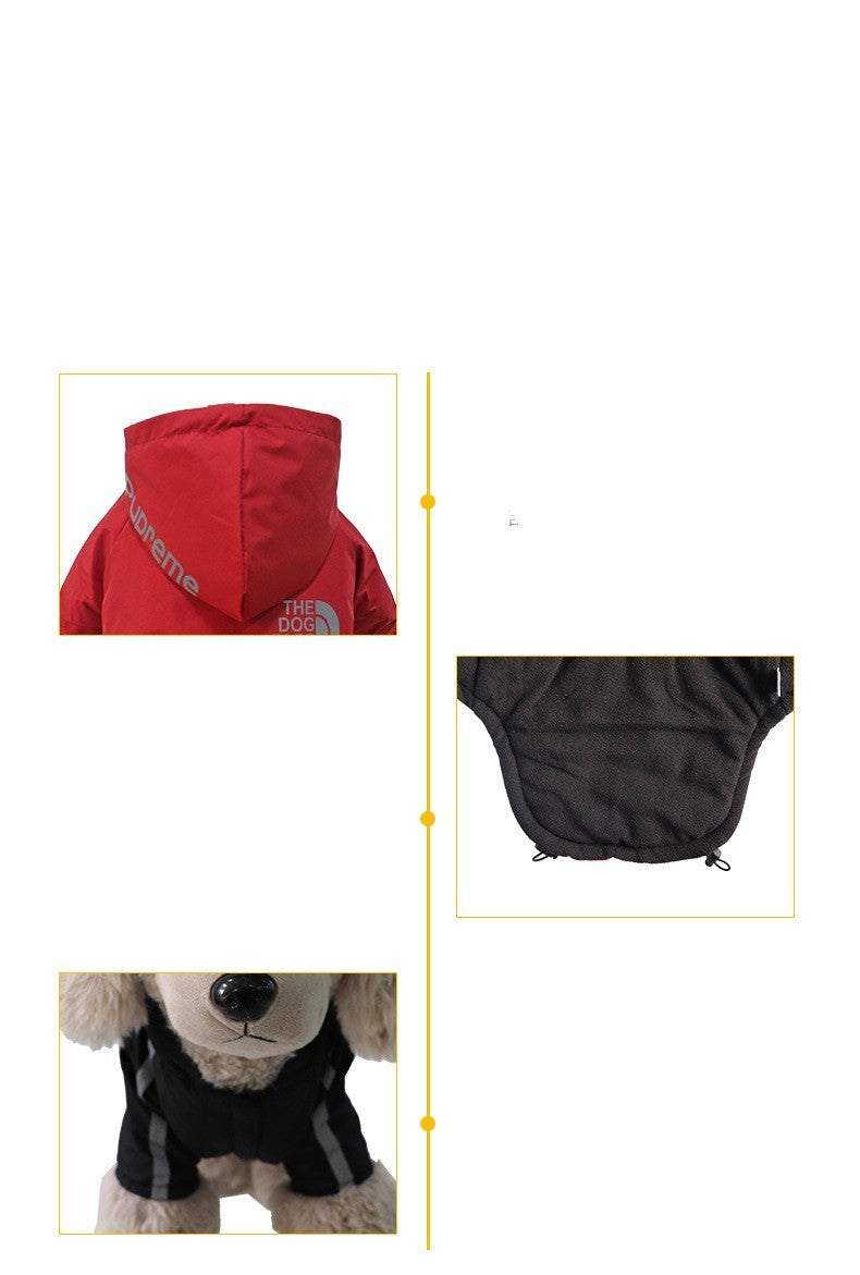 Winter Dog Clothing Plus Velvet Thick Jacket