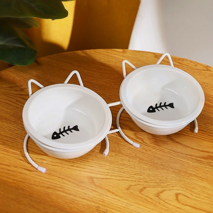 Cat Bowl Ceramic Cat Food Bowl Protects The Cervical Spine