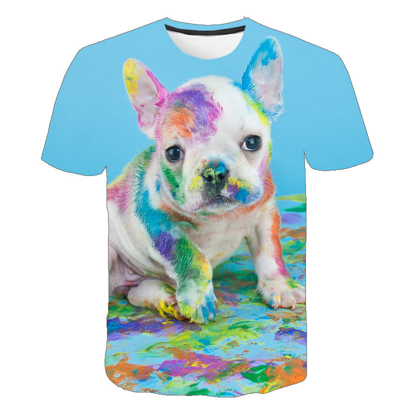 Children Print Personality Cute Puppy Round Neck