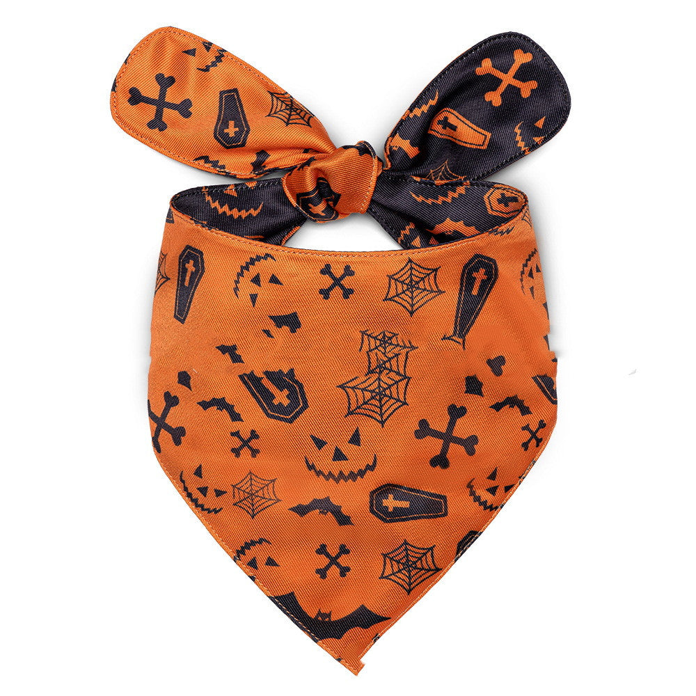 Pet Triangle Halloween Dog Saliva Towel Double Layer