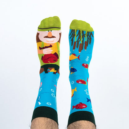 Creative Unmatched Color Socks Asymmetric AB Socks Cartoon