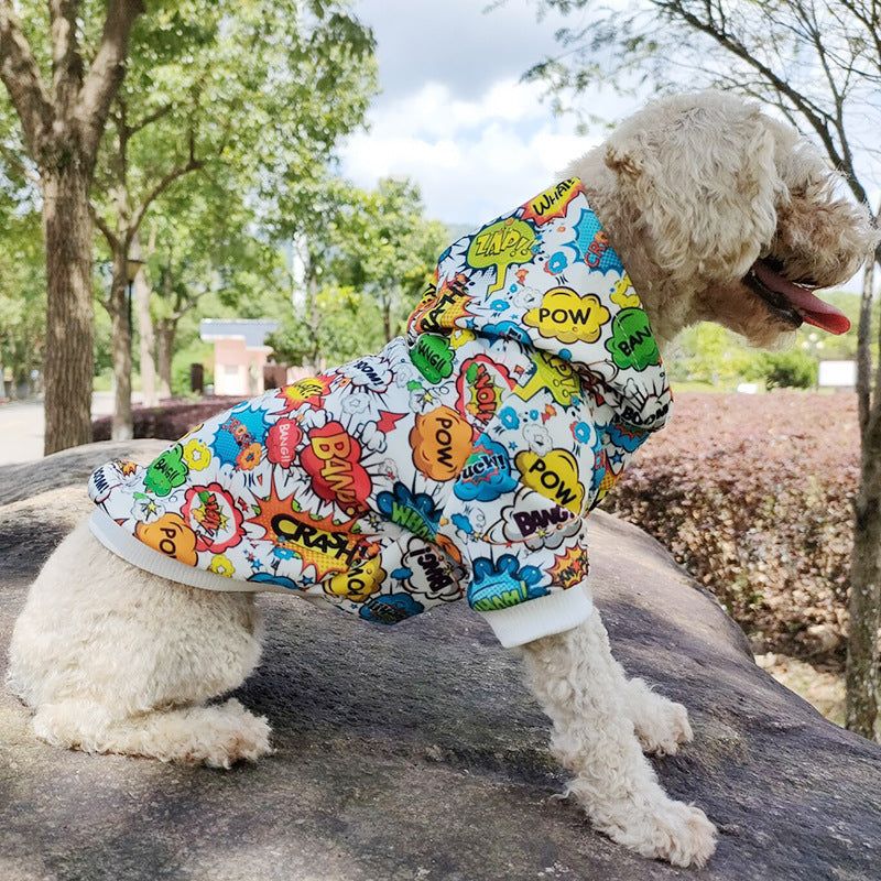 Dog clothes net red same graffiti print pet clothes letter pet Hoodie