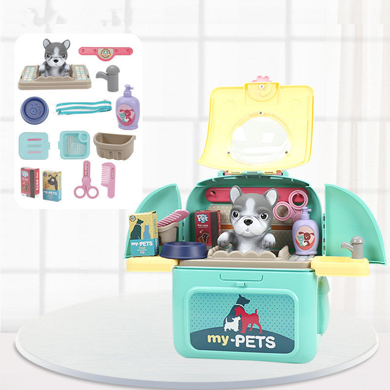 Simulation Pet Backpack Space Box Play House Toy Set Girl Pet Doll House Toy