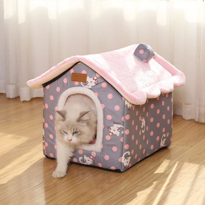 Creative Pet Nest Removable And Washable House-type Cat Nest