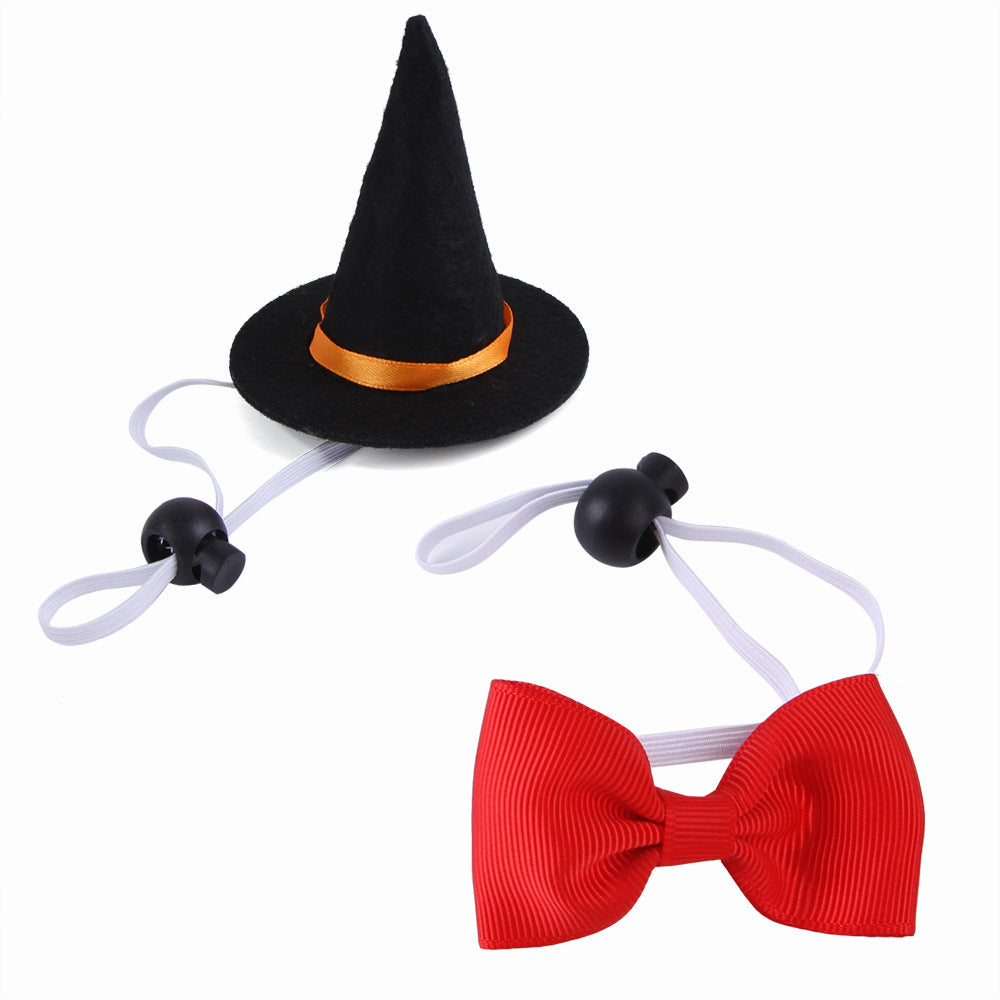 Halloween Pet Suit Wizard Hat Bow Tie