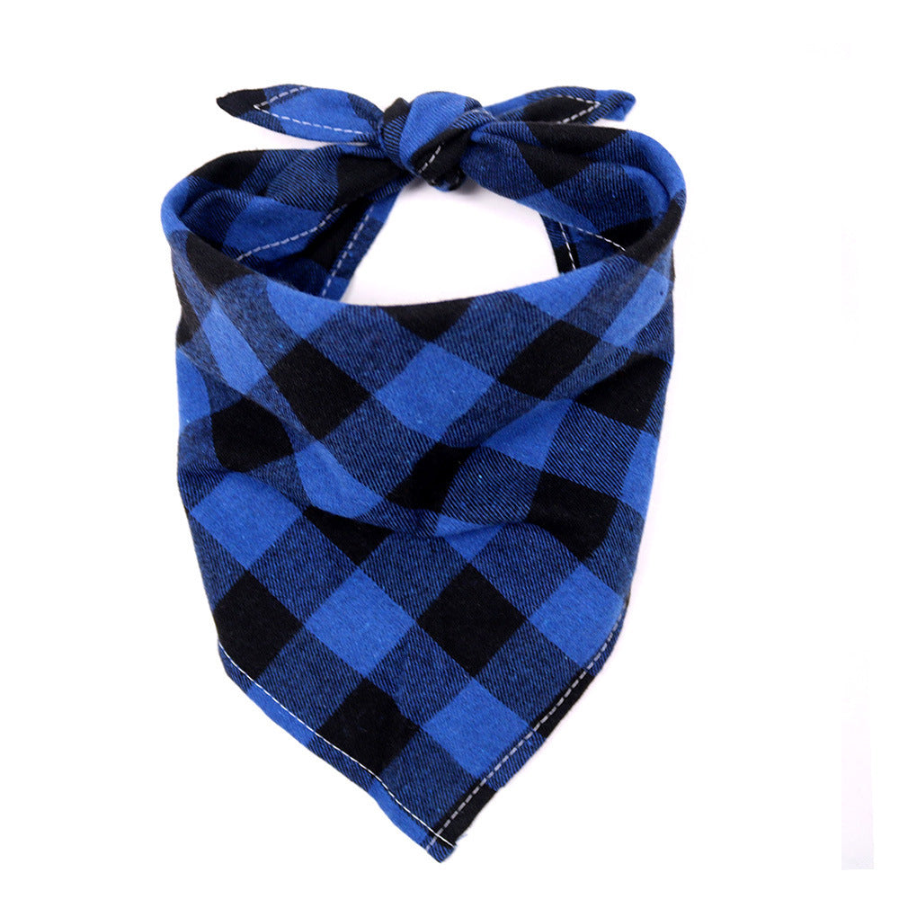 Halloween Birthday Scarf Pet Plaid Saliva Towel