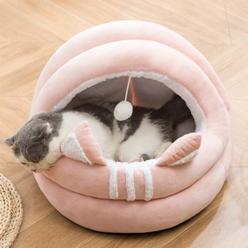 Cat Nest Bed Semi-Enclosed Cat Nest House  Cool Summer Haven