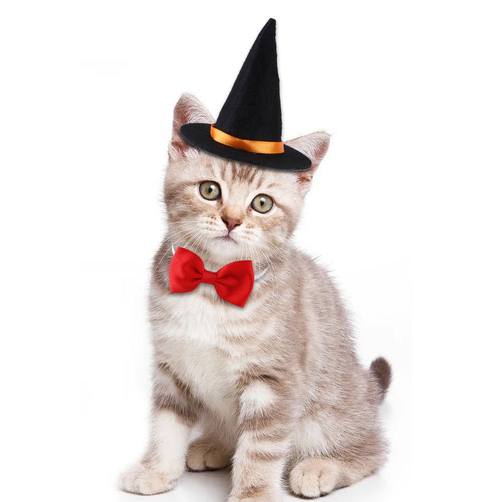 Halloween Pet Suit Wizard Hat Bow Tie