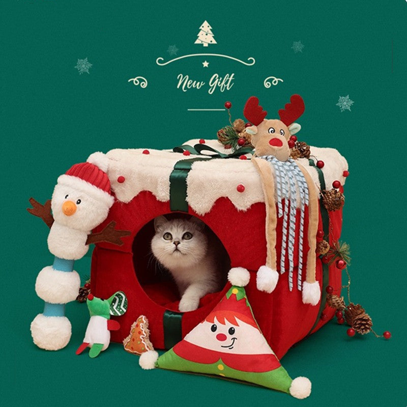 Christmas Igloo Cat House Pet Mats Are Sized Kennels