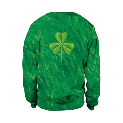 Irish Festival Theme Cute Cat Cute Pet Print Pullover Sweater