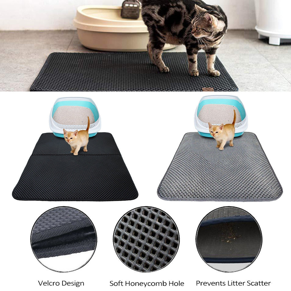 Double Layer Litter Cat Bed Pads Pet Cat Litter Mat Trapping Pets Litter Box Mat Pet Product Bed For Cats House Clean Mat