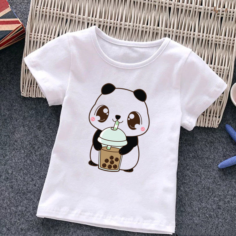 Cute Milk Tea Print Children&