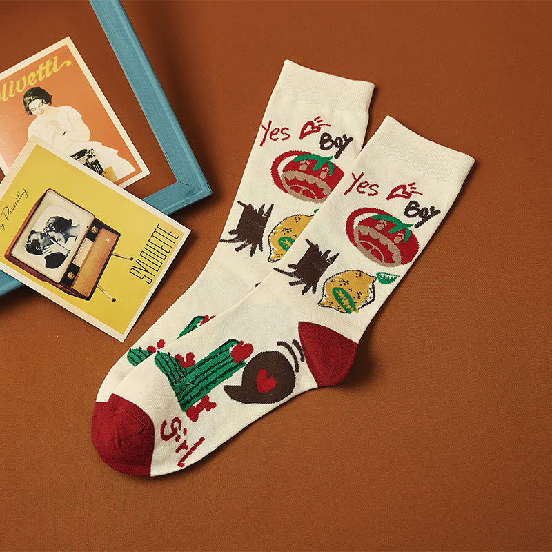 Socks Female Spring And Summer Personality Cartoon Couple Socks