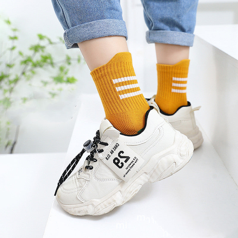 Student Socks Combed Cotton Socks Mid Tube Mesh