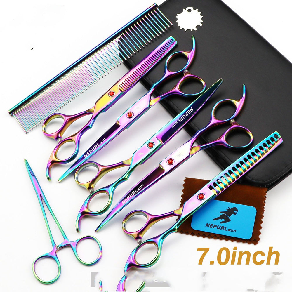 Electroplating Color 5 Pack Pet Grooming Scissors