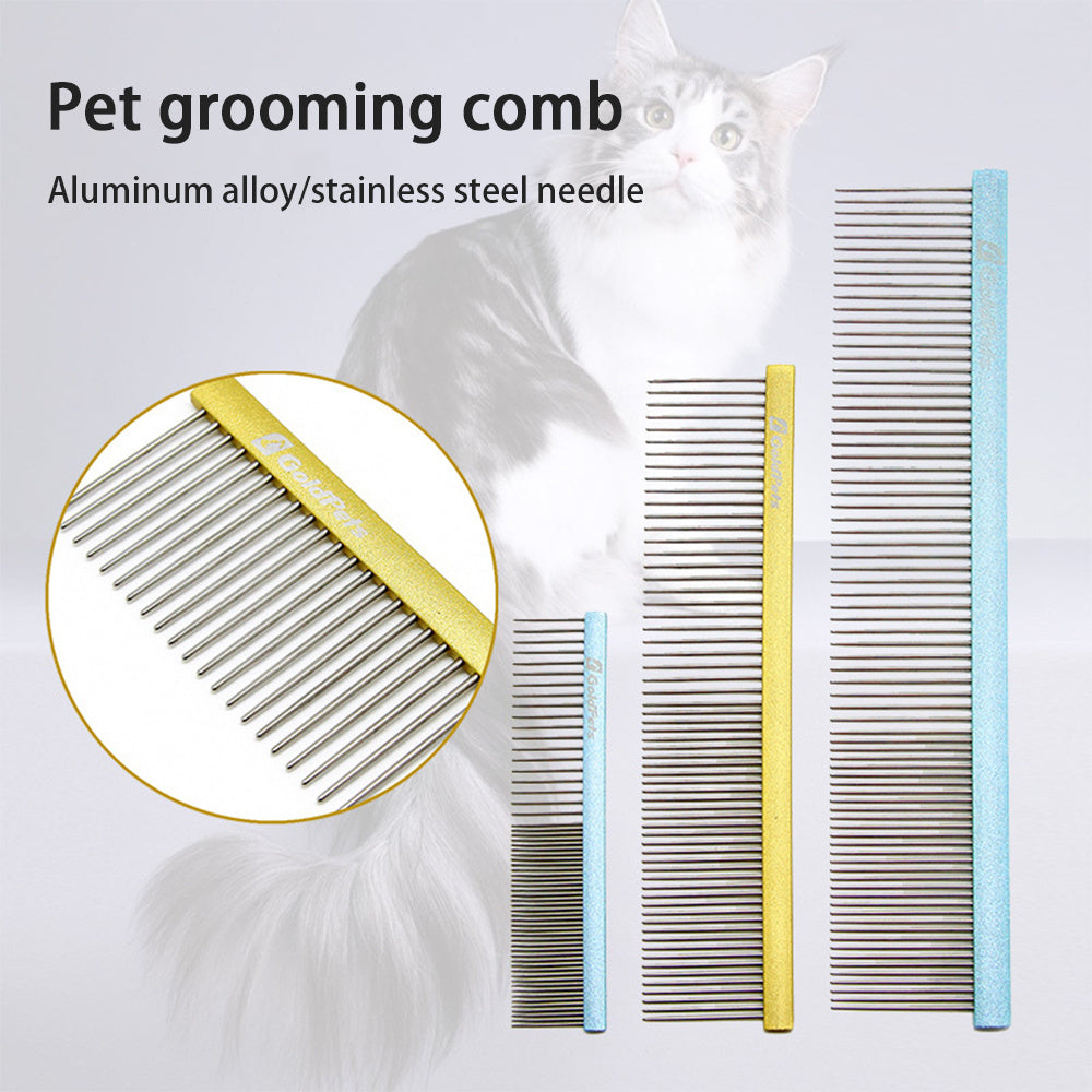 Pet Comb Colorful Stainless Steel Shedding 1mm Dog Grooming Comb Puppy Hair Remover Piano Paint Cleaning Brush Pet Accessories